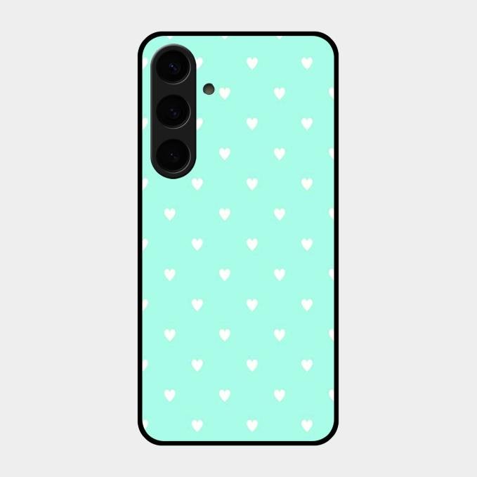 Heart Design Glossy Metal Case Cover For Samsung Galaxy S24 Plus 5G