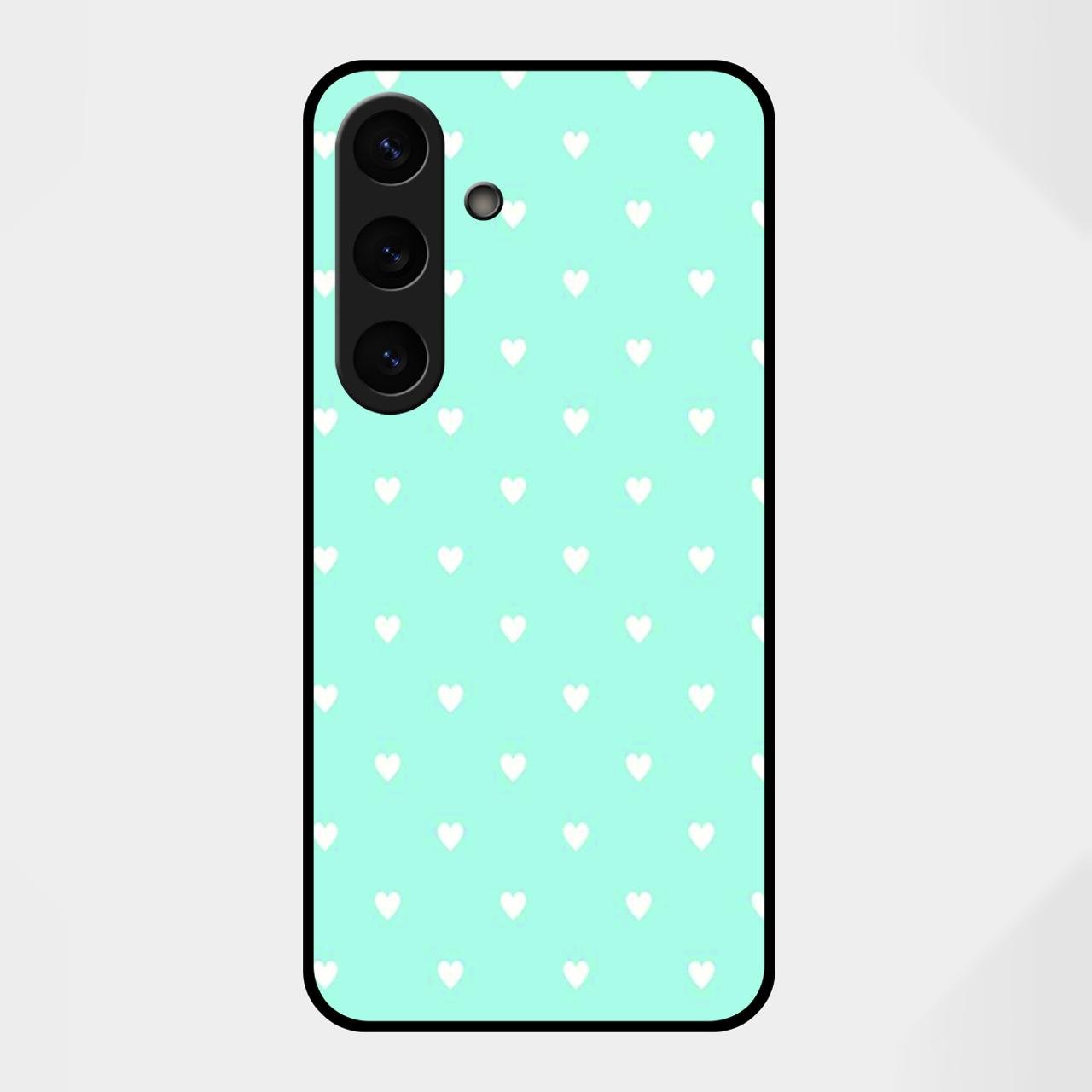 Heart Design Glossy Metal Case Cover For Samsung Galaxy S25 FE 5G