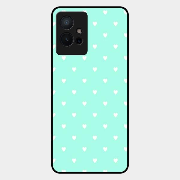 Heart Design Glossy Metal Case Cover For Vivo T1 5G