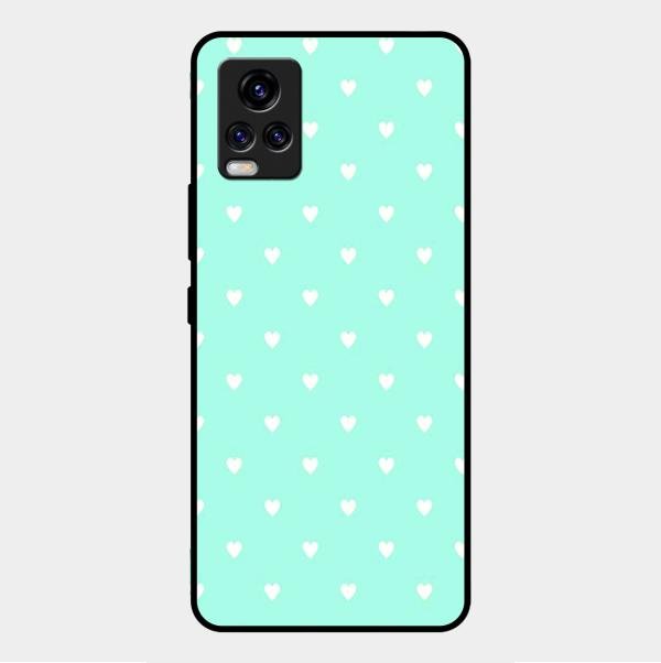 Heart Design Glossy Metal Case Cover For Vivo V20 2021