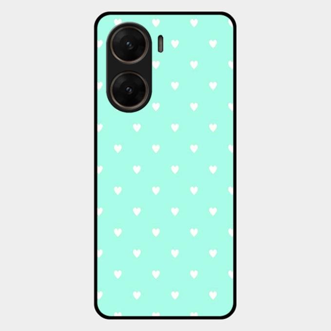 Heart Design Glossy Metal Case Cover For Vivo V29E 5G