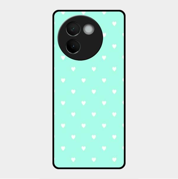 Heart Design Glossy Metal Case Cover For Vivo V30E 5G