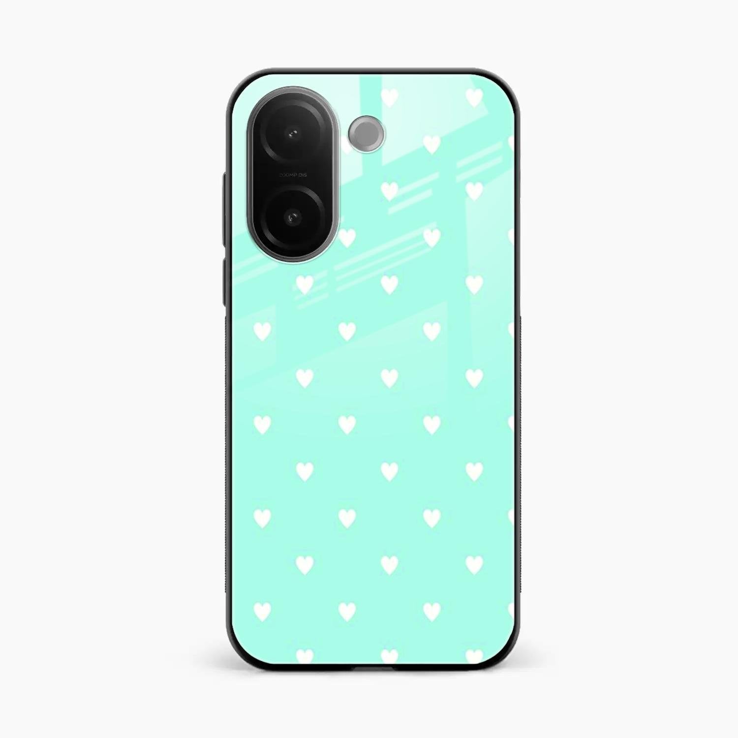 Heart Design Glossy Metal Case Cover For Vivo V60e 5G