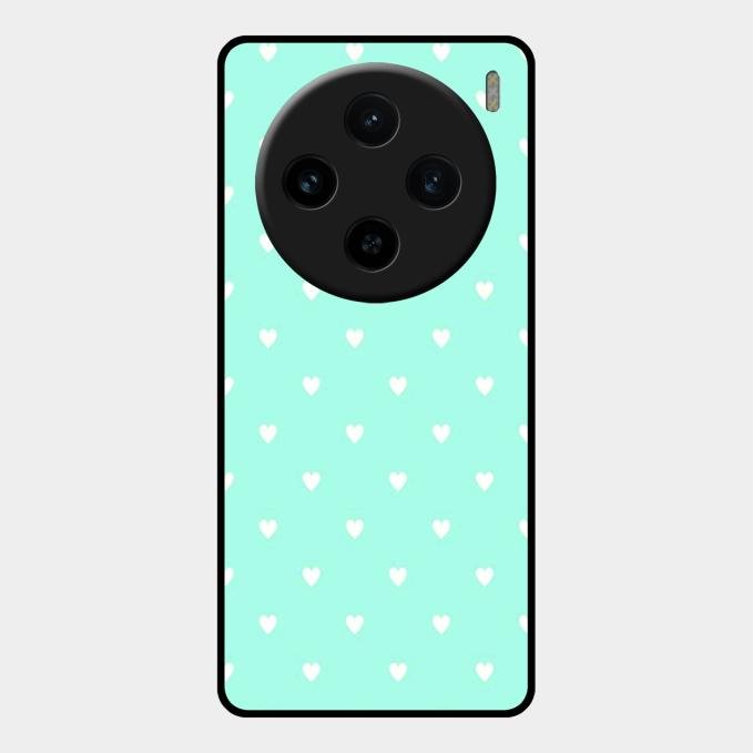 Heart Design Glossy Metal Case Cover For Vivo X100 5G