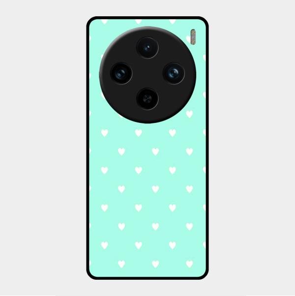 Heart Design Glossy Metal Case Cover For Vivo X100 Pro 5G