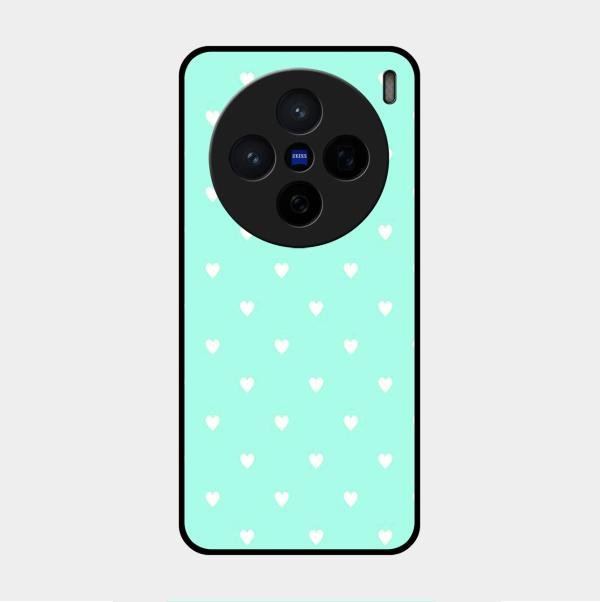 Heart Design Glossy Metal Case Cover For Vivo X200 5G