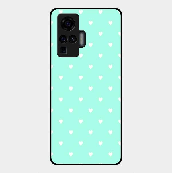 Heart Design Glossy Metal Case Cover For Vivo X50 Pro 5G