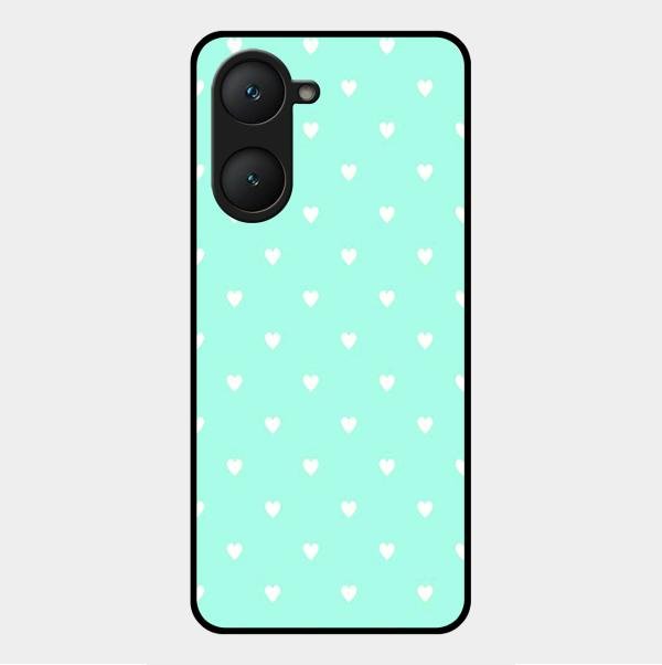 Heart Design Glossy Metal Case Cover For Vivo Y28S 5G