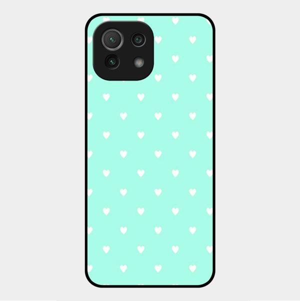 Heart Design Glossy Metal Case Cover For Xiaomi Mi 11 Lite