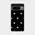 Heart Pattern Black Glass Case Cover For Google Pixel 8 Pro 5G