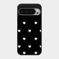 Heart Pattern Black Glass Case Cover For Google Pixel 9 Pro Xl