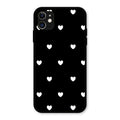 Heart Pattern Black Glass Case Cover For iPhone 11