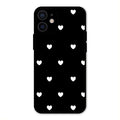 Heart Pattern Black Glass Case Cover For iPhone 12 mini