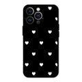 Heart Pattern Black Glass Case Cover For iPhone 13 Pro Max