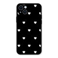 Heart Pattern Black Glass Case Cover For iPhone 14