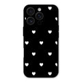 Heart Pattern Black Glass Case Cover For iPhone 16 Pro Max