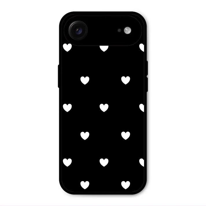 Heart Pattern Black Glass Case Cover For iPhone Air