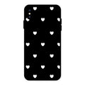 Heart Pattern Black Glass Case Cover For iPhone XS Max