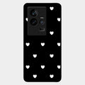 Heart Pattern Black Glass Case Cover For Iqoo 11 5G
