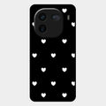 Heart Pattern Black Glass Case Cover For Iqoo 12 5G