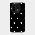 Heart Pattern Black Glass Case Cover For Iqoo 13 5G