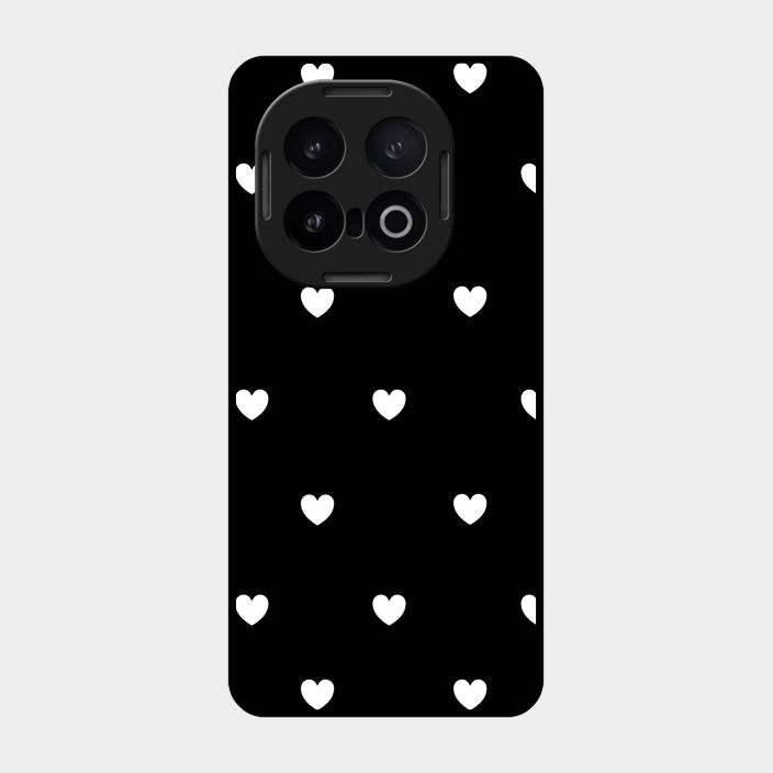 Heart Pattern Black Glass Case Cover For Iqoo 13 5G