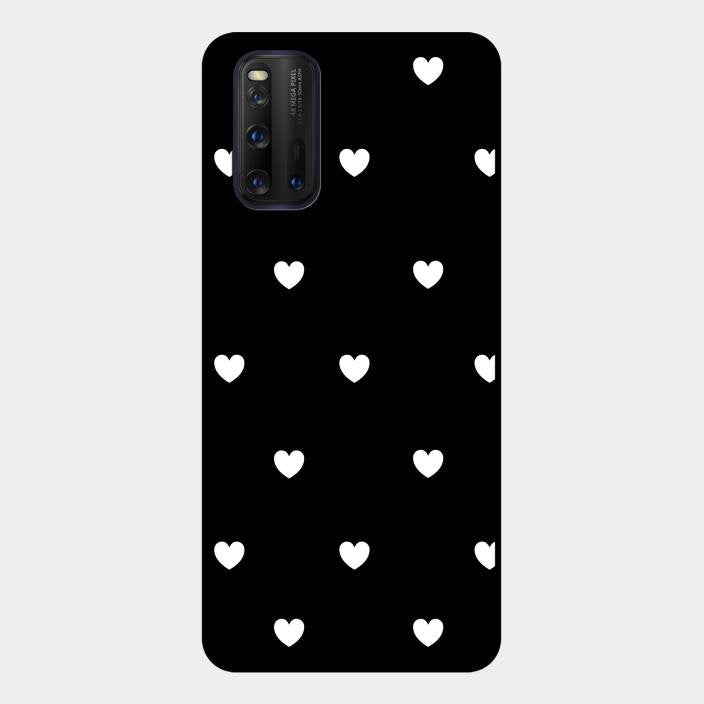 Heart Pattern Black Glass Case Cover For iQOO - ShopOnCliQ