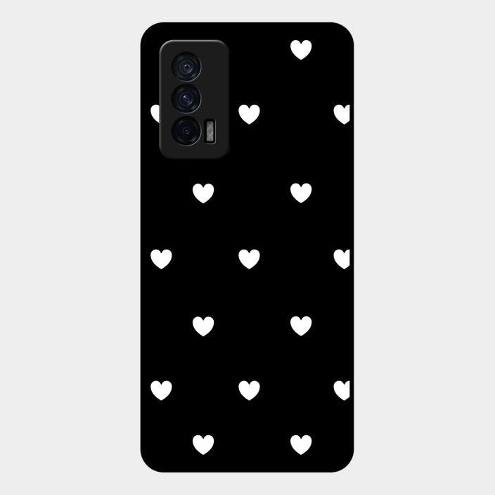Heart Pattern Black Glass Case Cover For iQOO - ShopOnCliQ