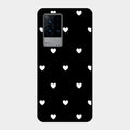 Heart Pattern Black Glass Case Cover For Iqoo 9 5G