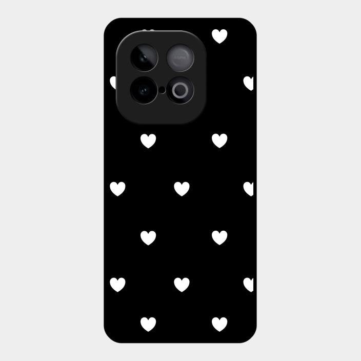 Heart Pattern Black Glass Case Cover For Iqoo Neo 10 5G