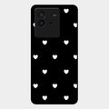 Heart Pattern Black Glass Case Cover For Iqoo Neo 6 5G