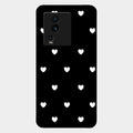 Heart Pattern Black Glass Case Cover For Iqoo Neo 7 5G