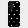 Heart Pattern Black Glass Case Cover For Iqoo Neo 9 Pro 5G