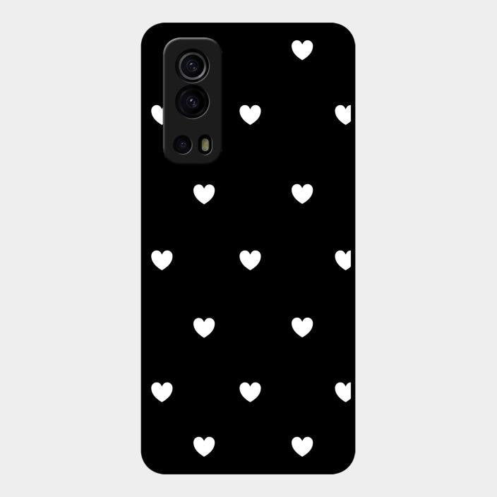 Heart Pattern Black Glass Case Cover For Iqoo Z3 5G