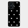Heart Pattern Black Glass Case Cover For Iqoo Z6 44W