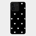 Heart Pattern Black Glass Case Cover For Iqoo Z9 5G