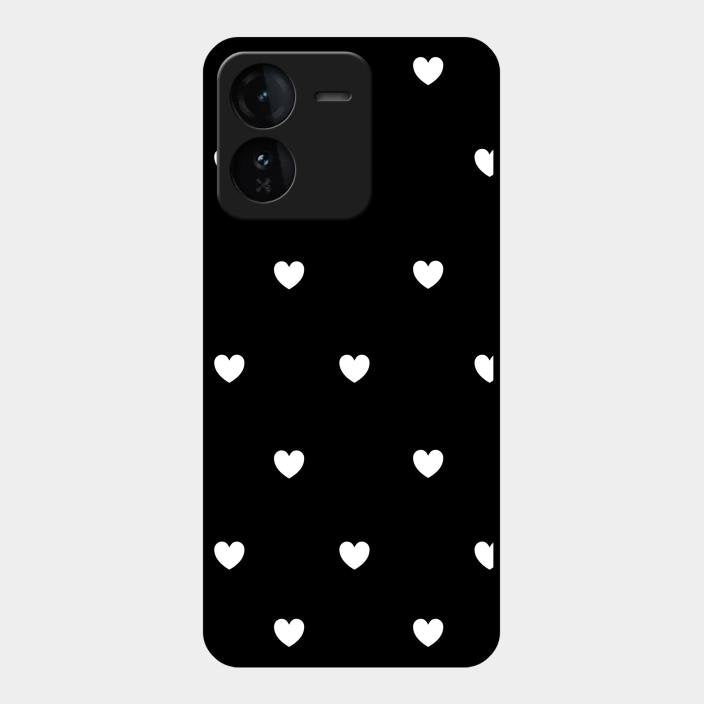 Heart Pattern Black Glass Case Cover For Iqoo Z9 5G