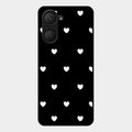 Heart Pattern Black Glass Case Cover For Iqoo Z9 Lite 5G