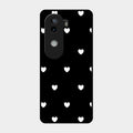 Heart Pattern Black Glass Case Cover For Iqoo Z9S 5G