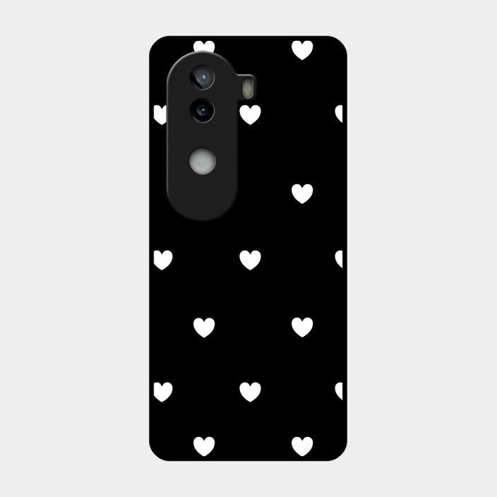 Heart Pattern Black Glass Case Cover For Iqoo Z9S 5G