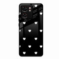 Heart Pattern Black Glass Case Cover For Motorola Edge 40