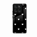 Heart Pattern Black Glass Case Cover For Motorola Edge 60 5G