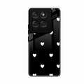 Heart Pattern Black Glass Case Cover For Motorola Edge 60 Pro 5G