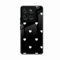 Heart Pattern Black Glass Case Cover For Motorola Edge 60 Stylus 5G