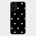 Heart Pattern Black Glass Case Cover For Motorola G45 5G