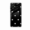 Heart Pattern Black Glass Case Cover For Motorola G54 5G