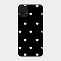 Heart Pattern Black Glass Case Cover For Nothing Phone 1