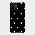 Heart Pattern Black Glass Case Cover For Nothing Phone 2