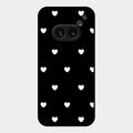 Heart Pattern Black Glass Case Cover For Nothing Phone 2A 5G