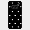 Heart Pattern Black Glass Case Cover For Nothing Phone 2A Plus